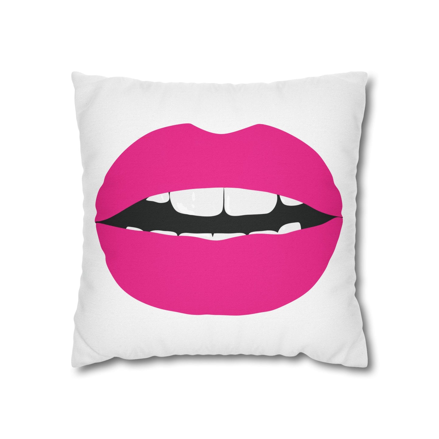 Bright Pink KISS Throw Pillow Cover