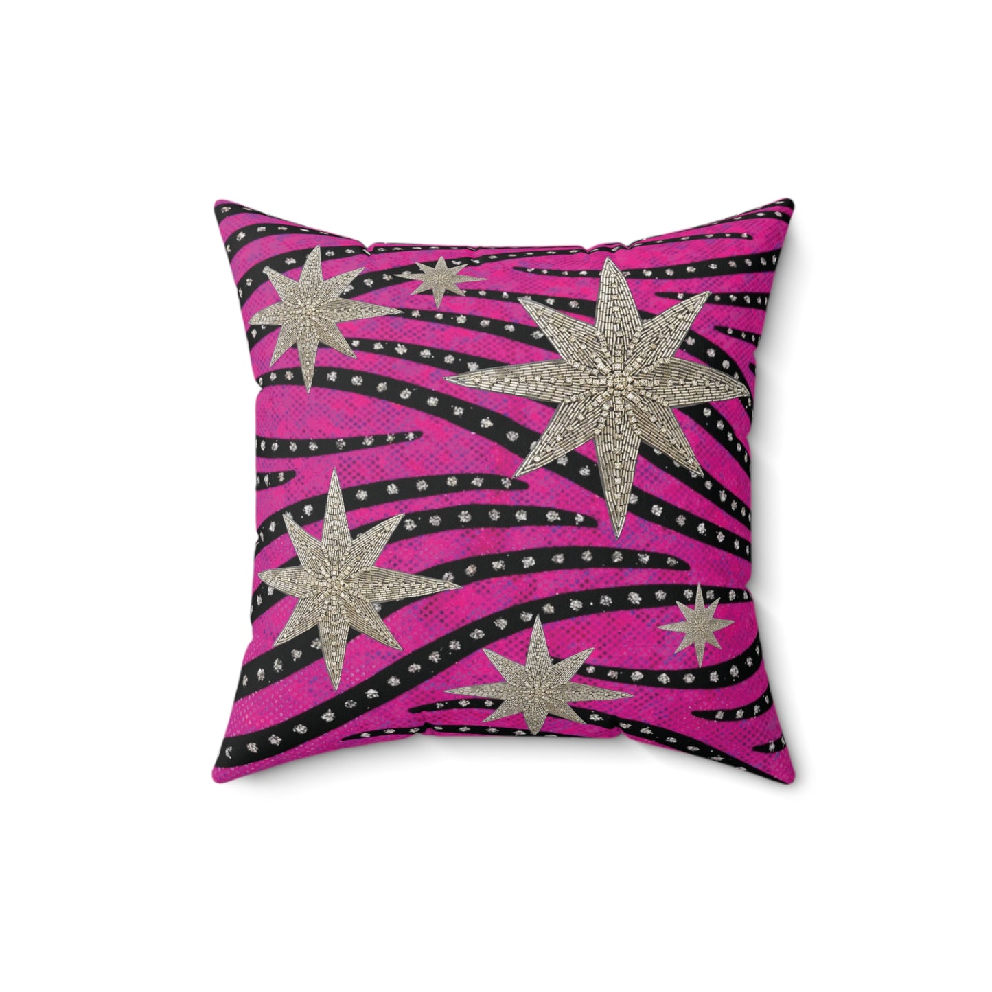 Funky Fuchsia Space Rhinestone 3D Pillow