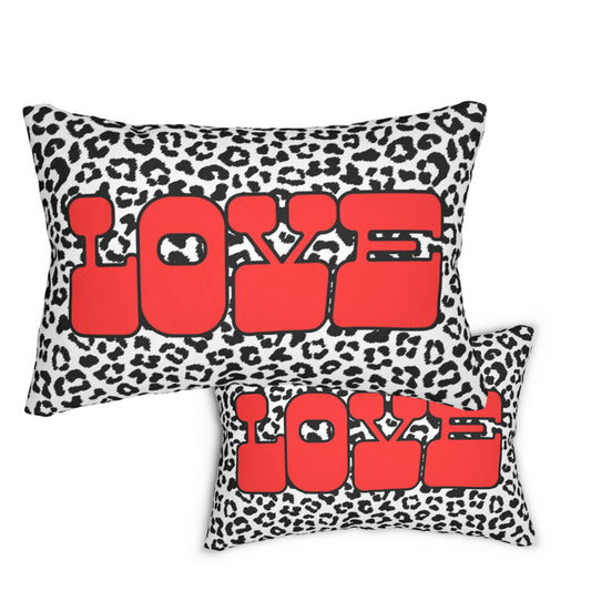 LOVE in Red w/ Black Leopard Print