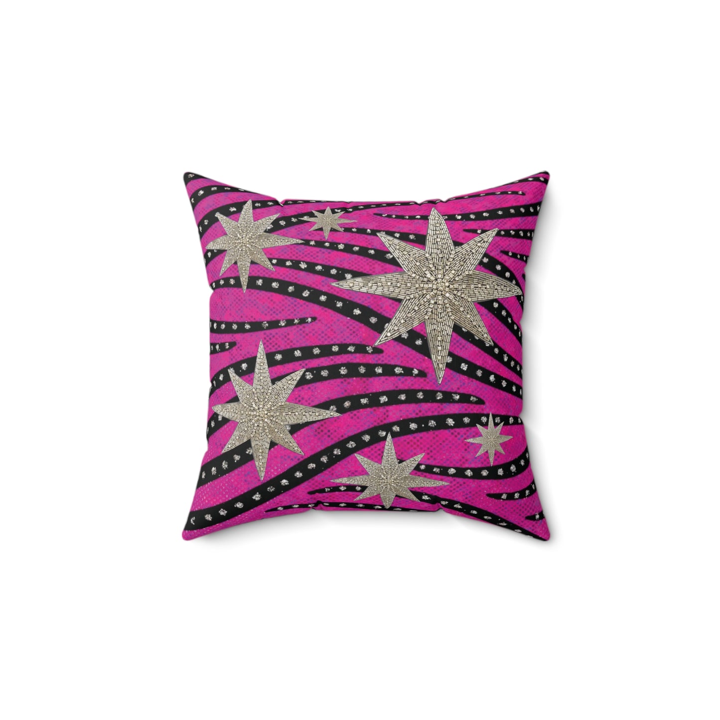 Funky Fuchsia Space Rhinestone 3D Pillow