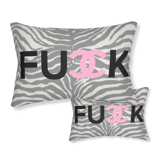 Pink FUCK Zebra Pillow