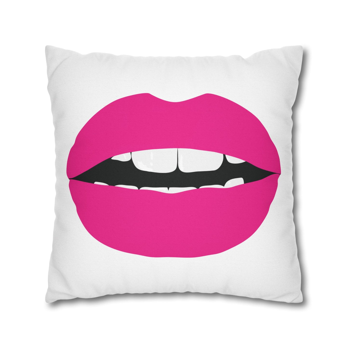 Bright Pink KISS Throw Pillow Cover