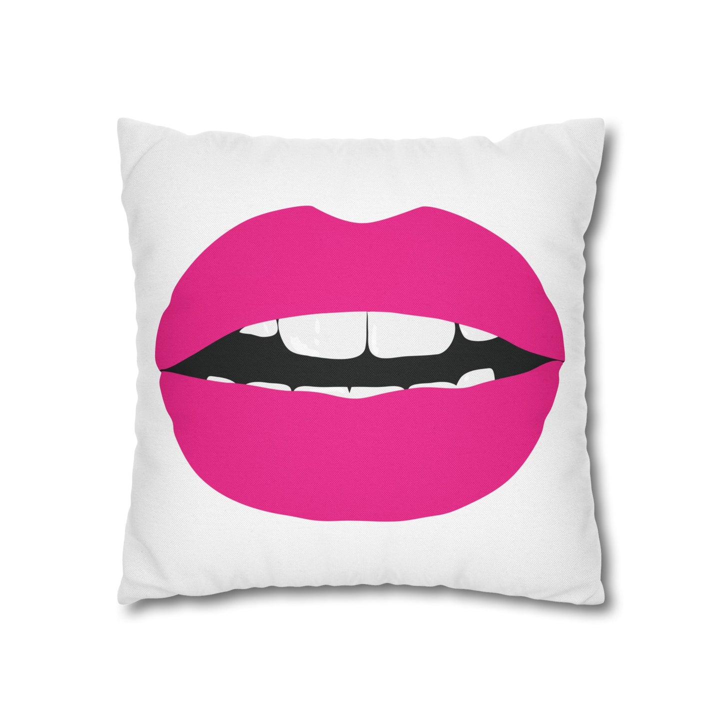 Bright Pink KISS Throw Pillow Cover