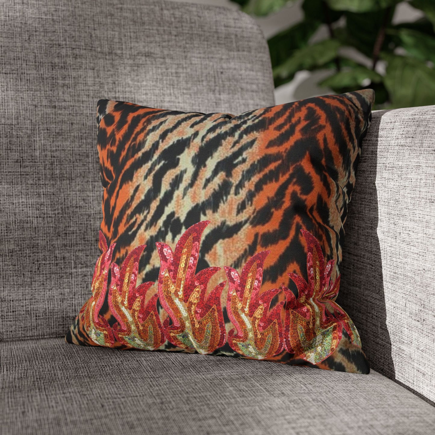 Flaming Tiger 3D Pillow