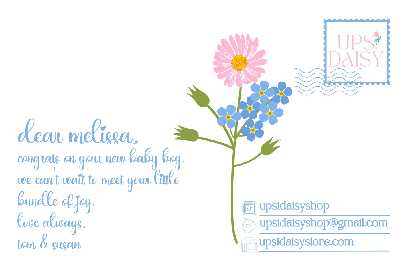 BABY BOY Blue Daisy XS
