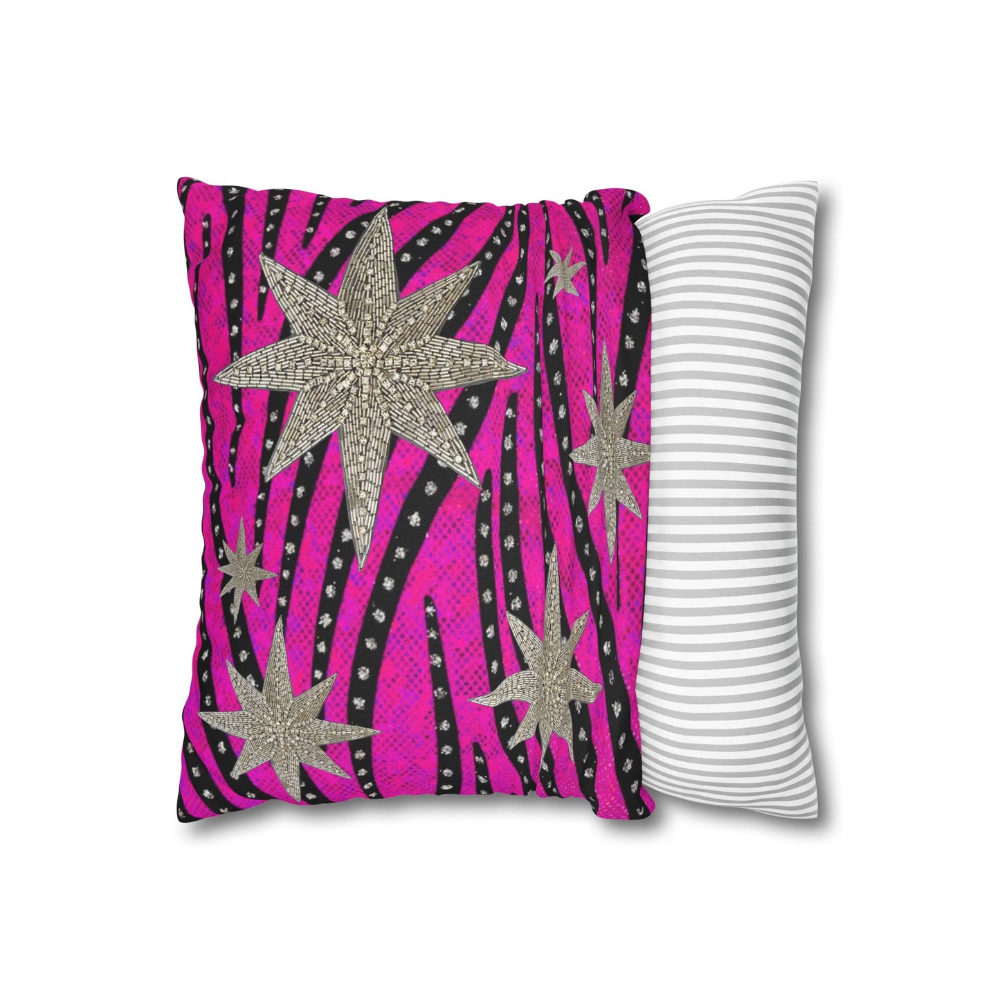 Funky Fuchsia Space Rhinestone 3D Pillow