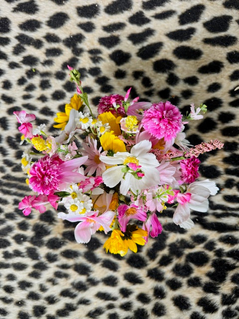 The "Pretty in Pink" in Silver WILDflower Disco Ball Vase, Medium/5"