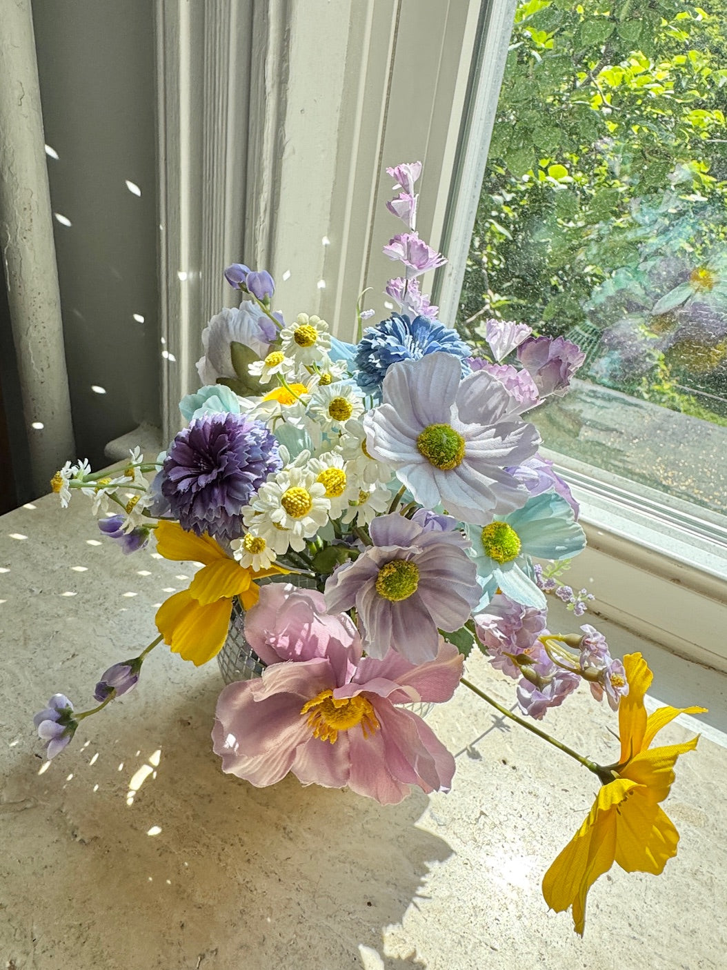 The "Pennelope Blu" in Silver WILDflower Disco Ball Vase, Small 4"