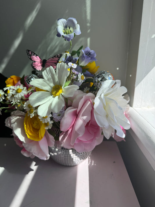 Spring Daydream - Large with Butterfly & Mini Disco Ball