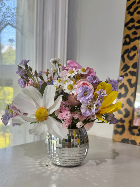 Josie Mae WILDflower Disco Ball Vase, Mini 3"