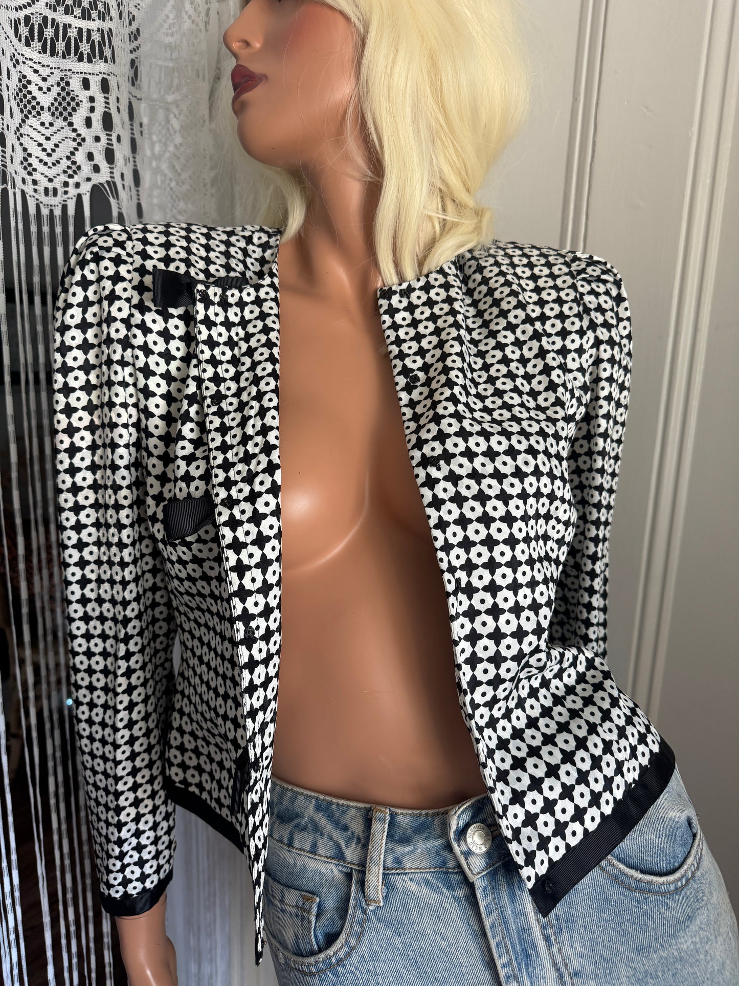 80s 90s Jackie O' Bow Blazer