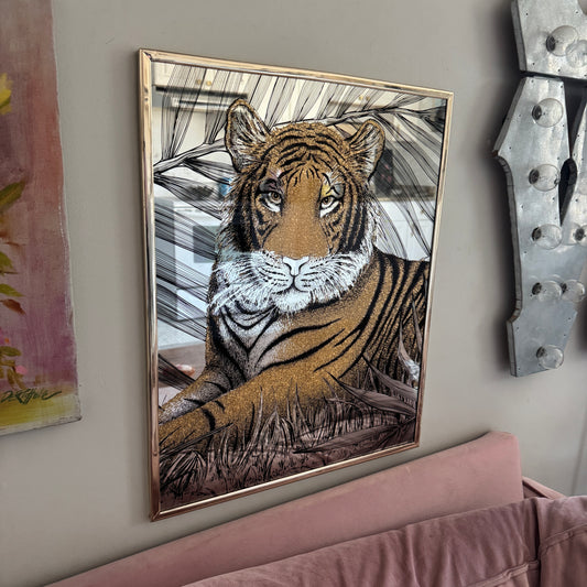80s Tiger Gold Etched Mirror
