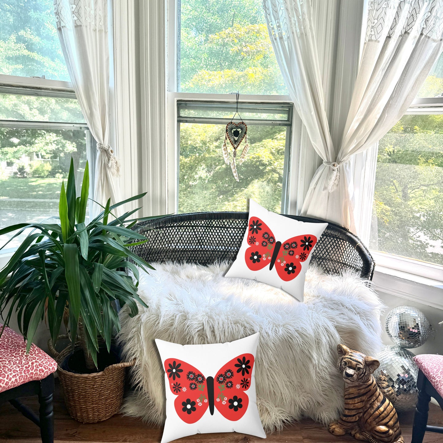 Red Butterfly Pillow