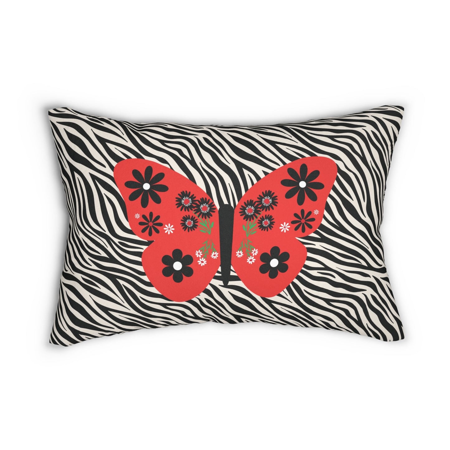 Zebra Butterly Lumbar Pillow