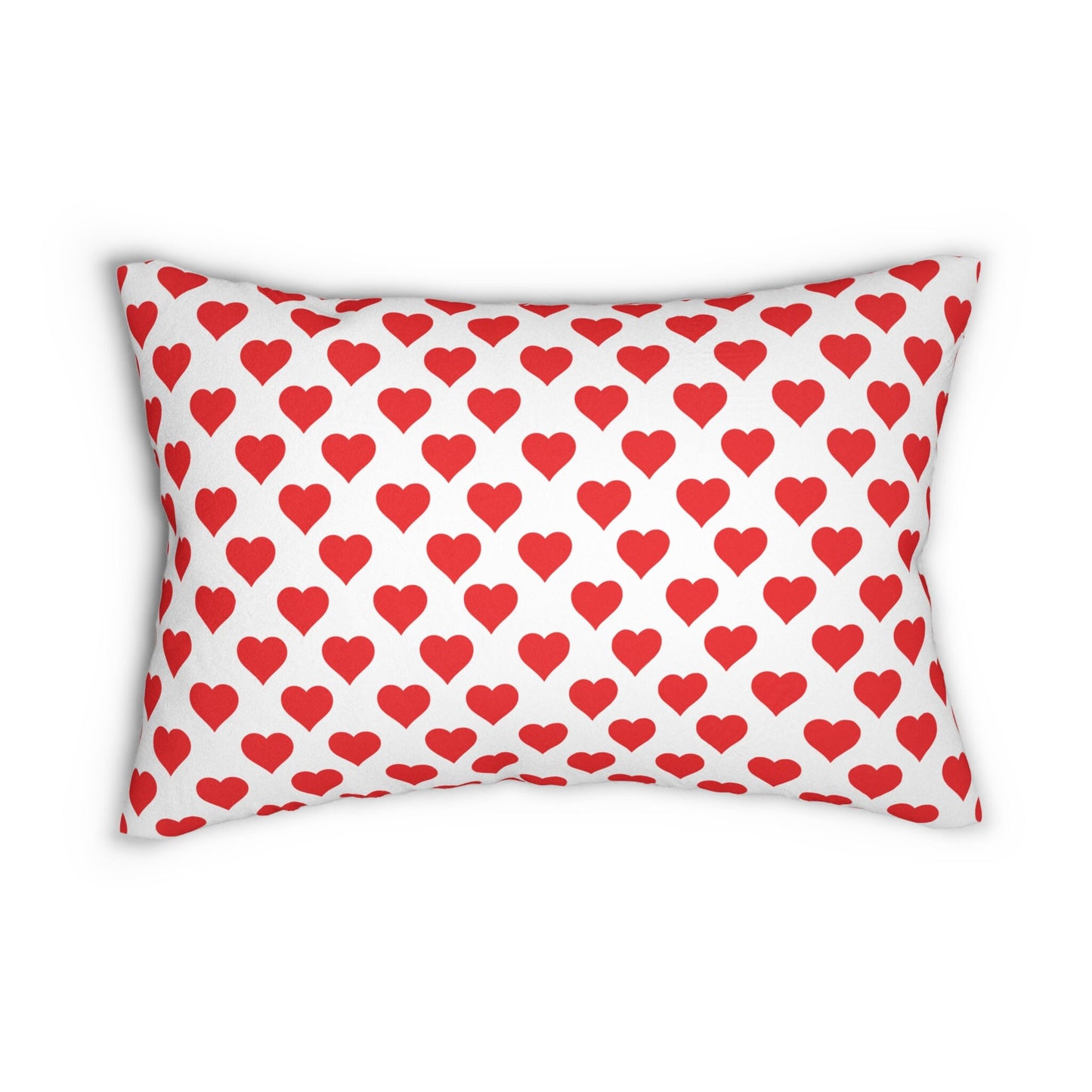 Red Hearts Love Lumbar Pillow