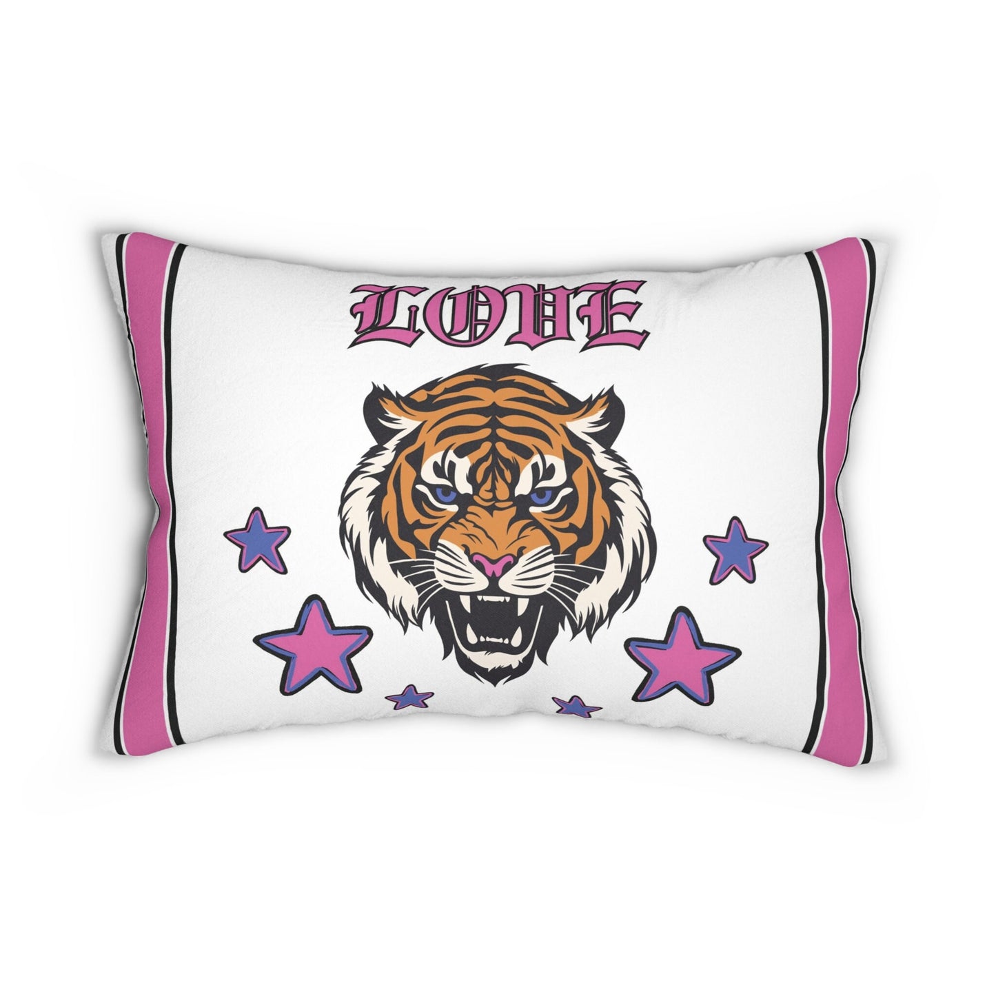 Pink LOVE Tiger Striped Pillow