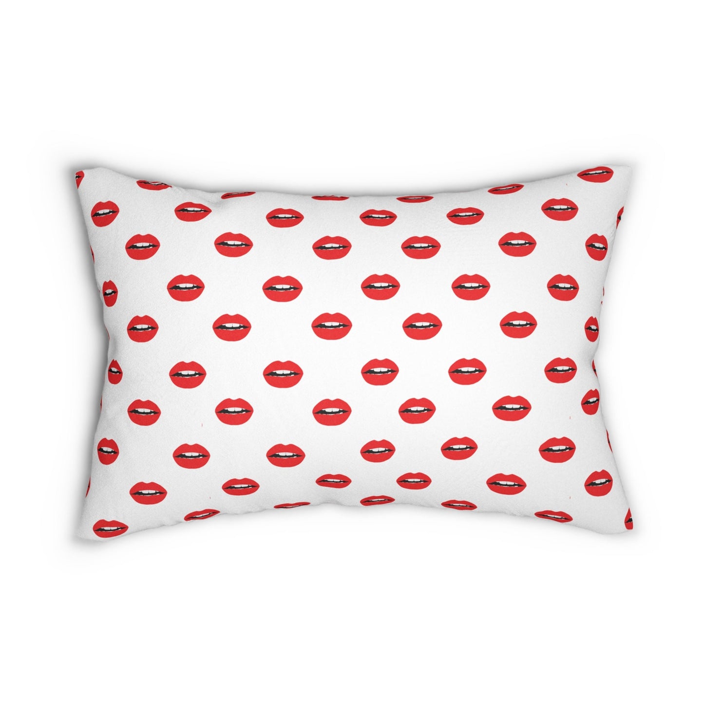 Pop Art Red Lips Kiss Lumbar Pillow