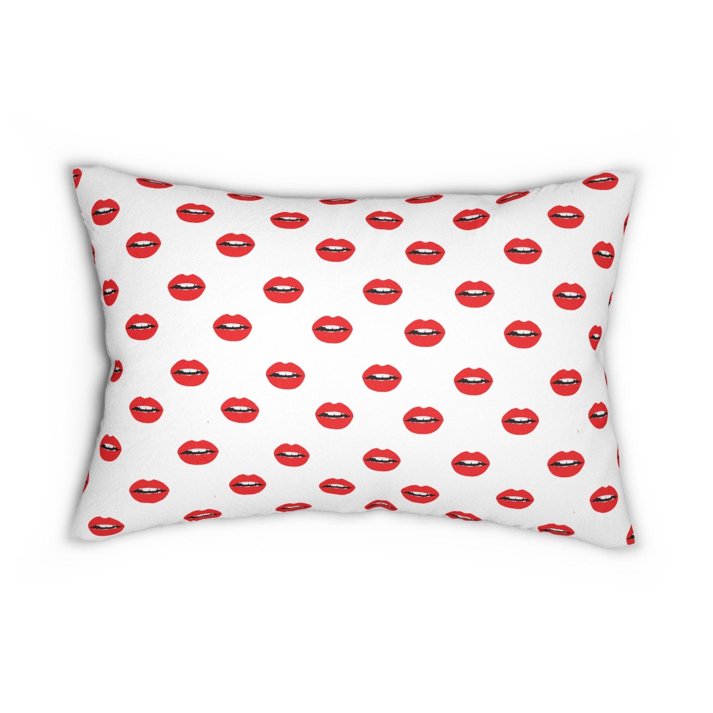 Pop Art Red Lips Kiss Lumbar Pillow