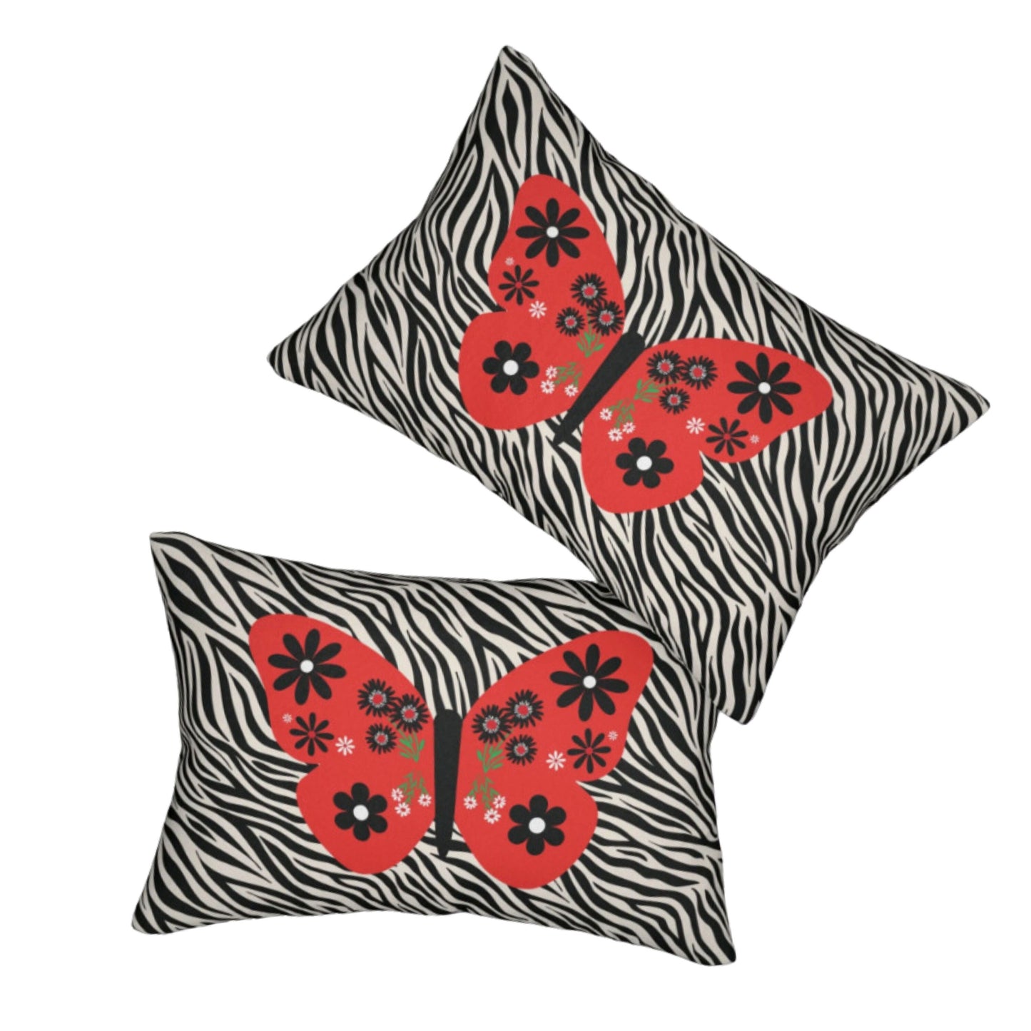 Zebra Butterly Lumbar Pillow