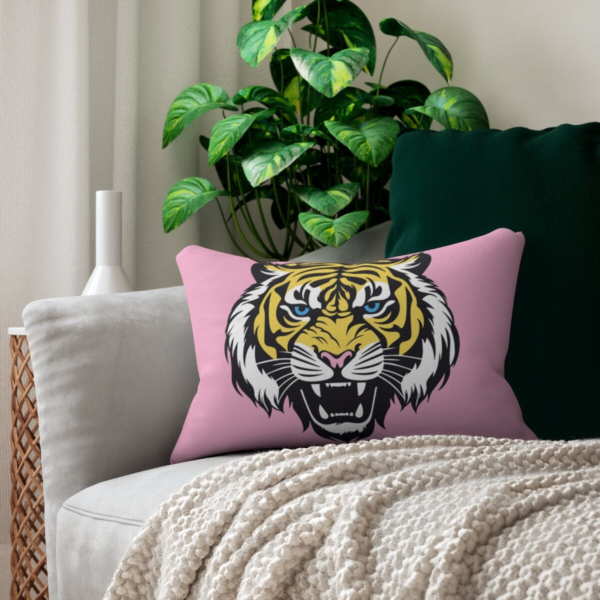 Roar Tiger Pink Pillow