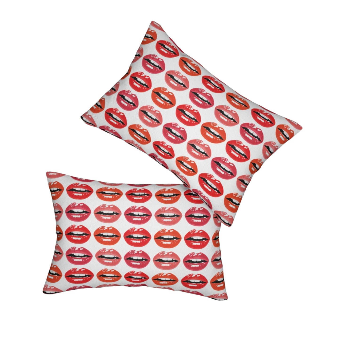 Kisses Red Lips Lumbar Pillow