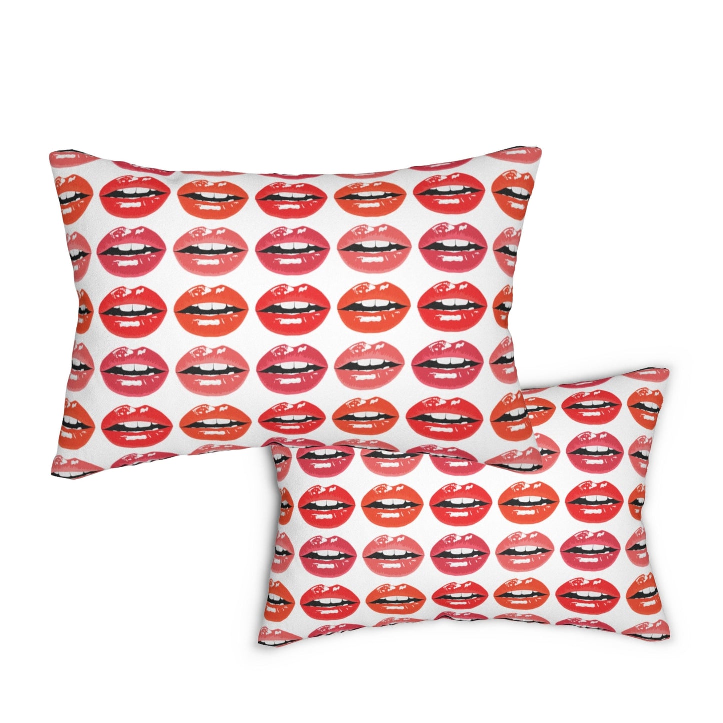 Kisses Red Lips Lumbar Pillow