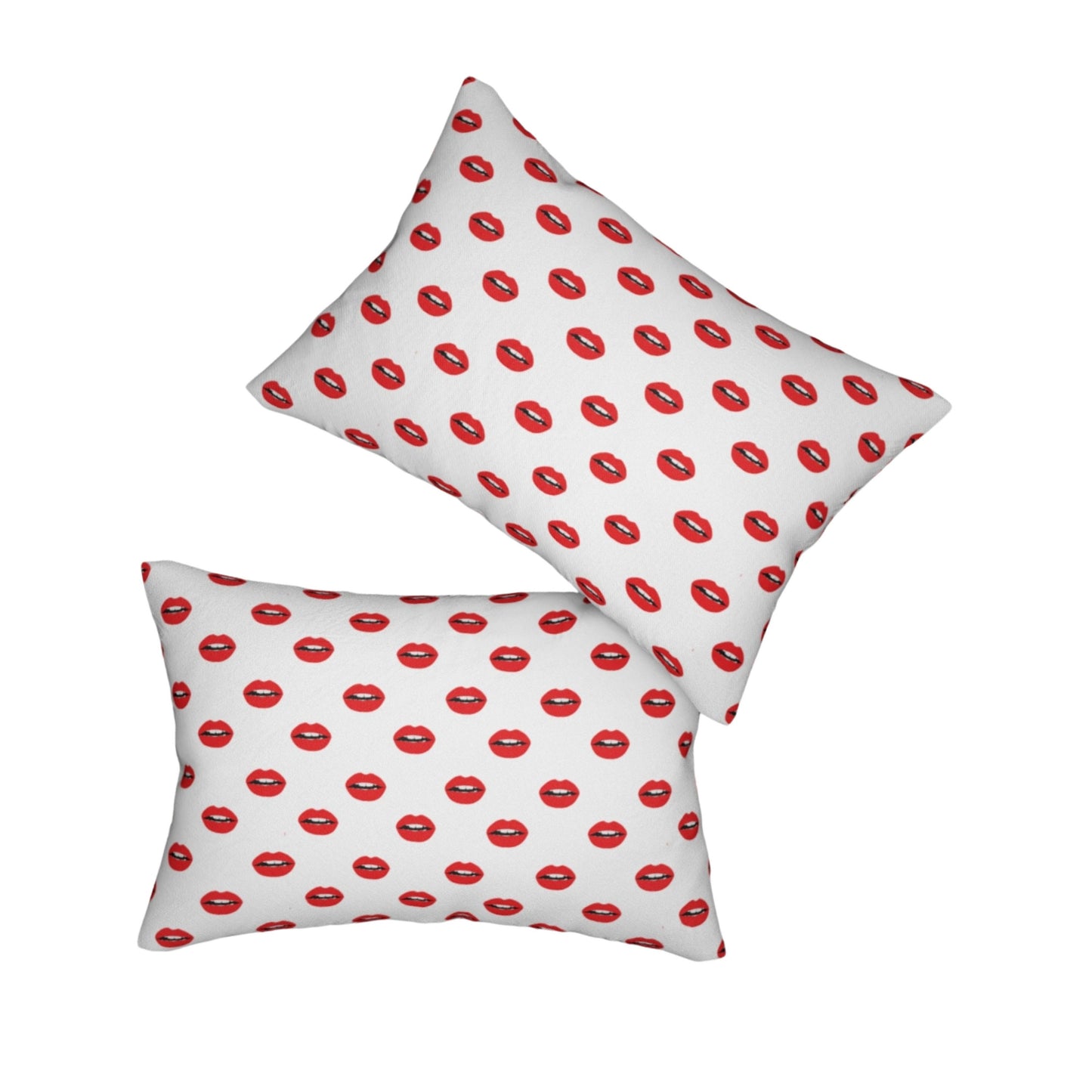 Pop Art Red Lips Kiss Lumbar Pillow