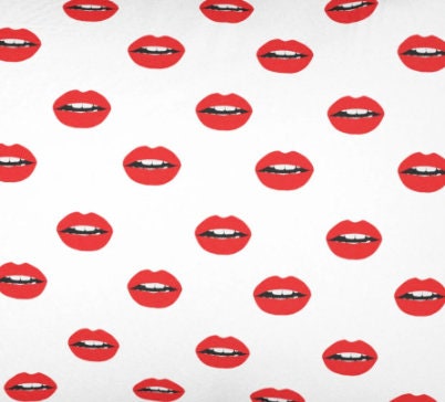 Pop Art Red Lips Kiss Lumbar Pillow