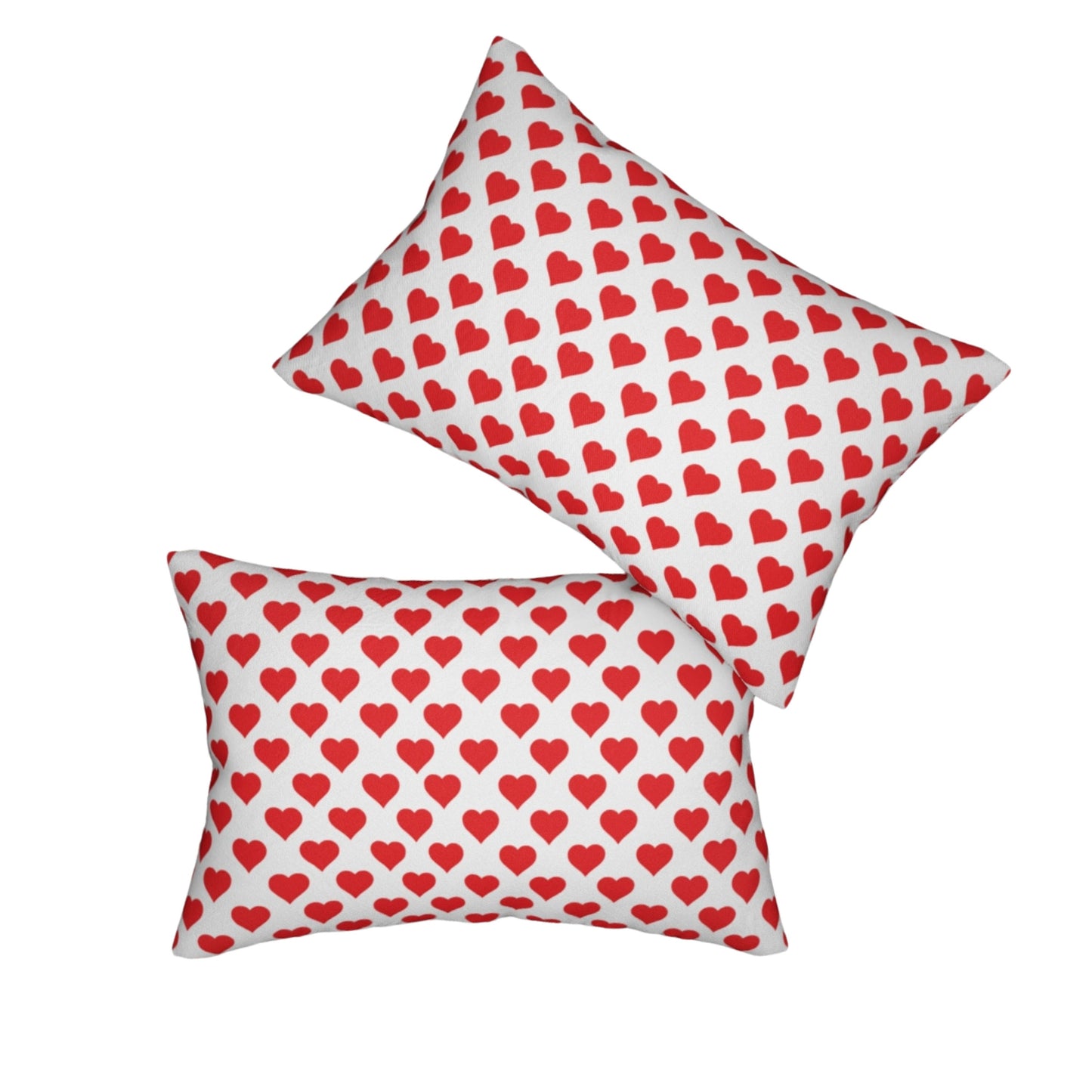 Red Hearts Love Lumbar Pillow