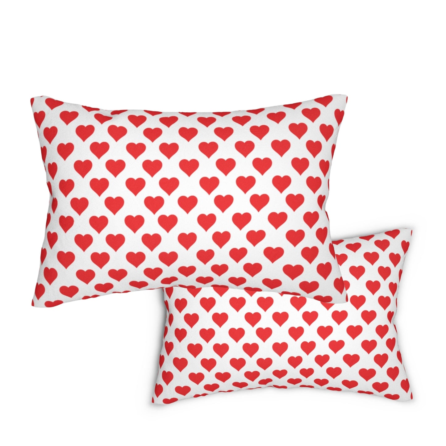 Red Hearts Love Lumbar Pillow