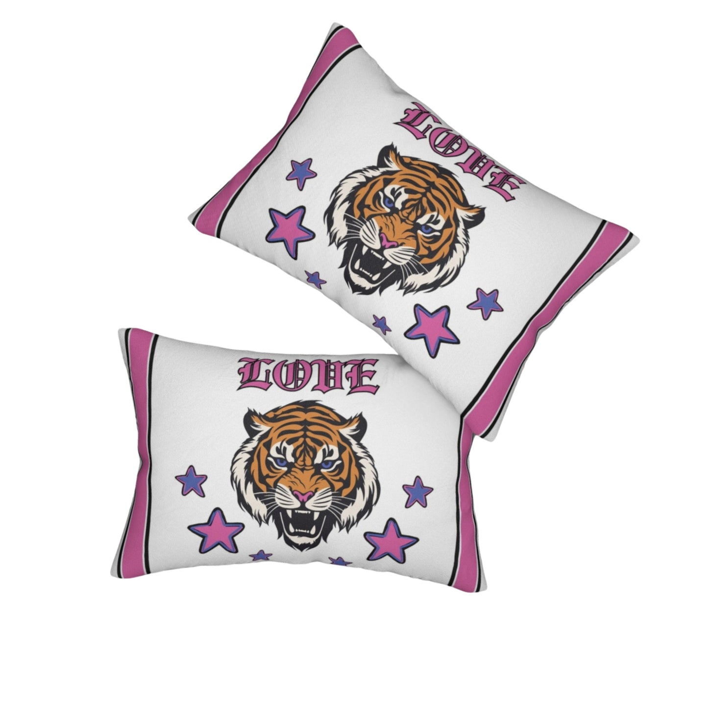 Pink LOVE Tiger Striped Pillow