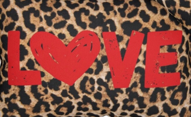 LOVE Leopard Print Pillow