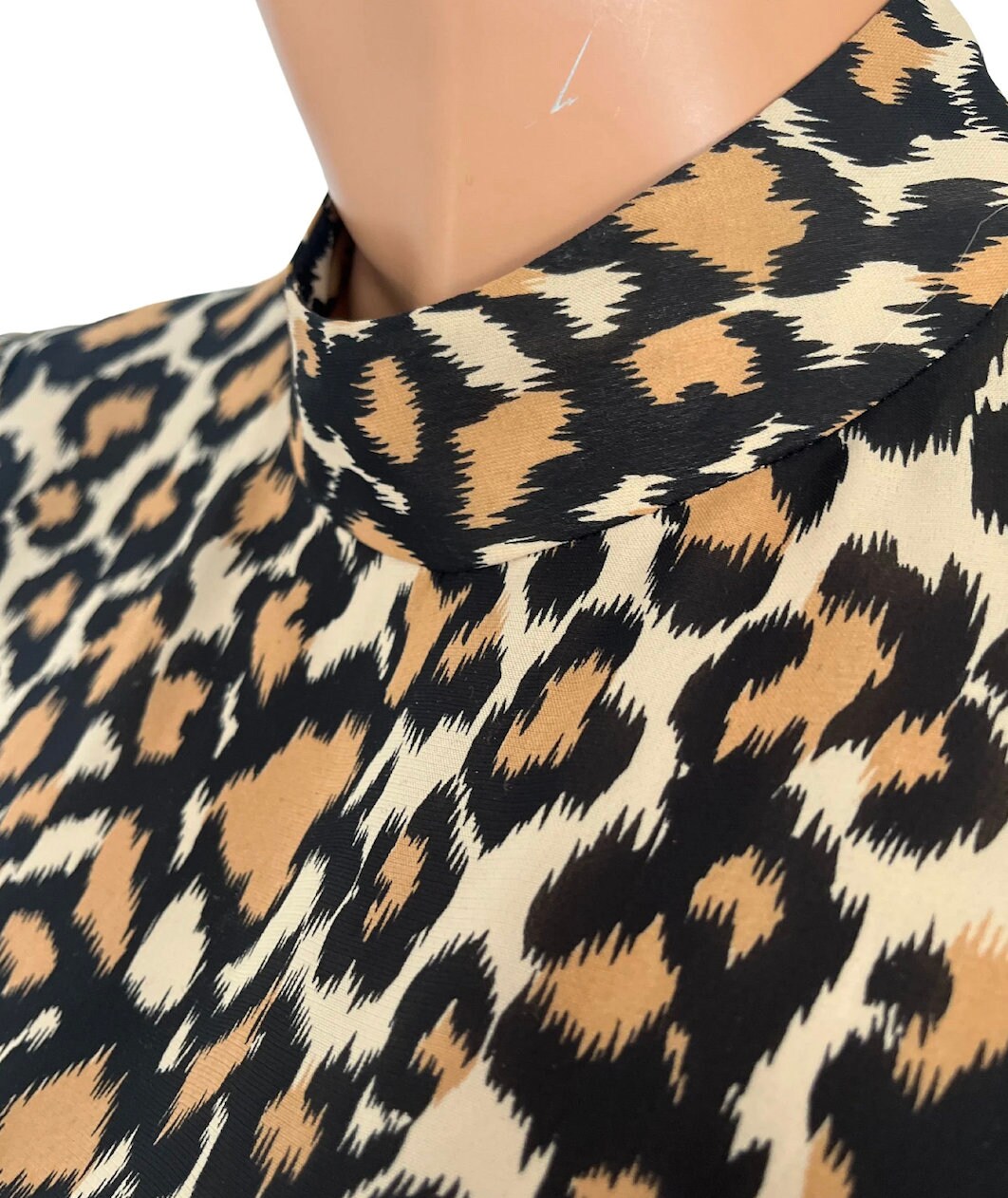 Leopard Print Voluminous  Rockabilly 1980s Dress w/ Ruffles