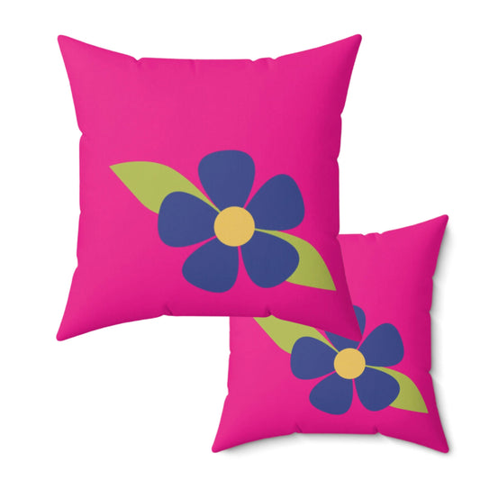 Bright Pink DAISY Mod Square Pillow