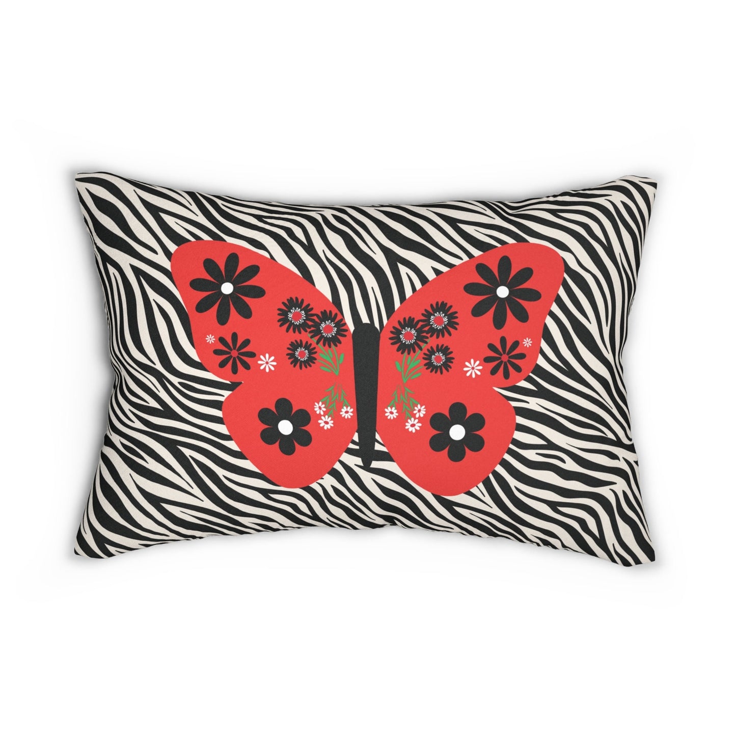 Zebra Butterly Lumbar Pillow