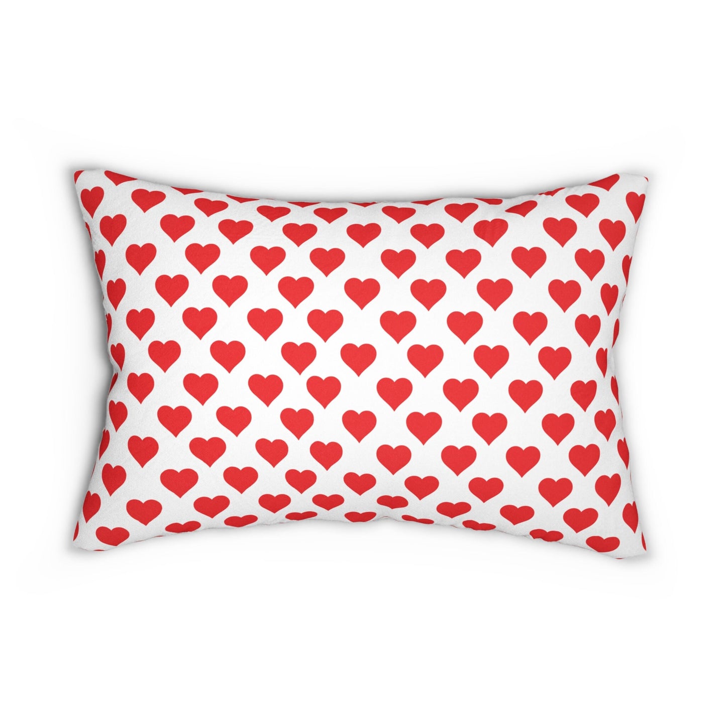 Red Hearts Love Lumbar Pillow