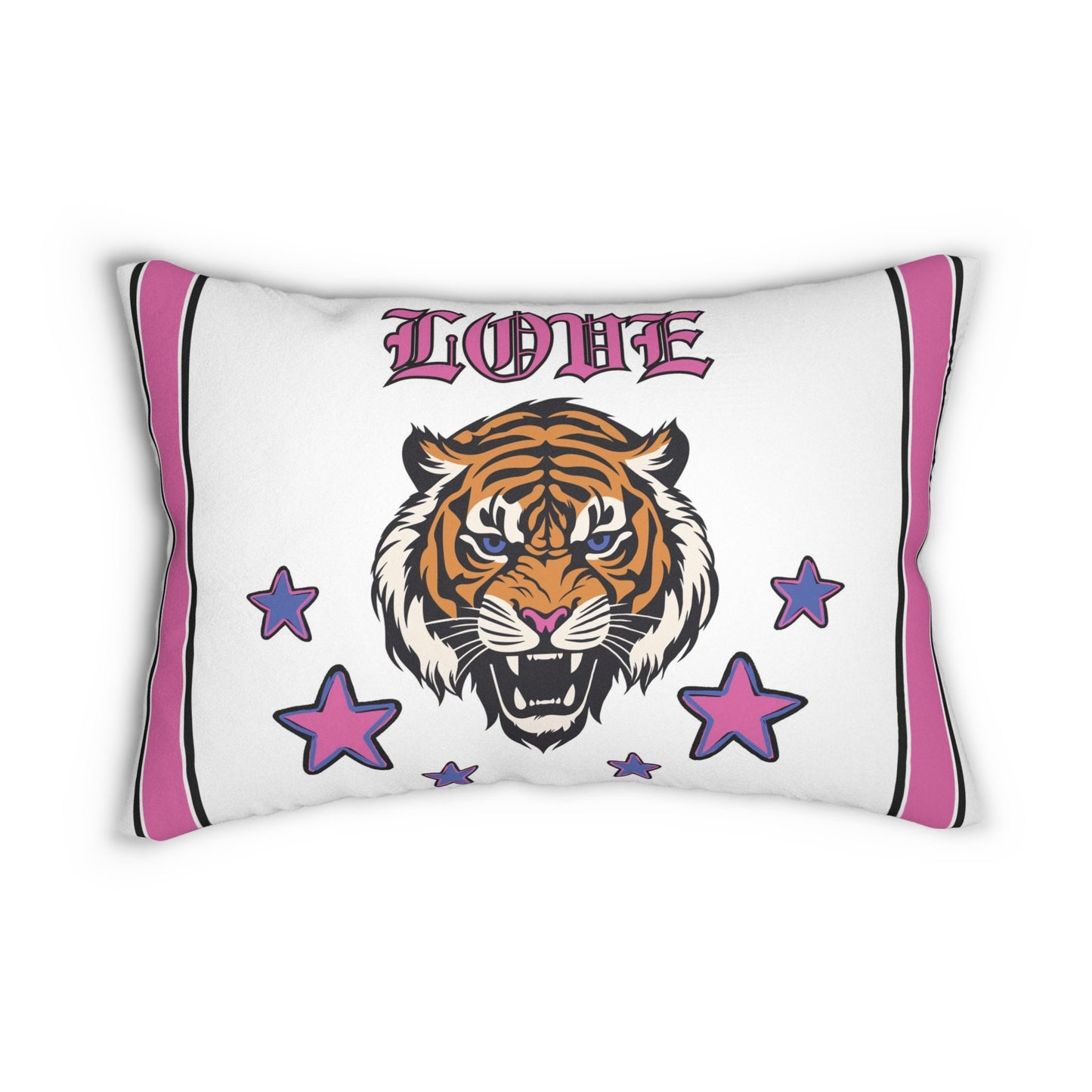 Pink LOVE Tiger Striped Pillow