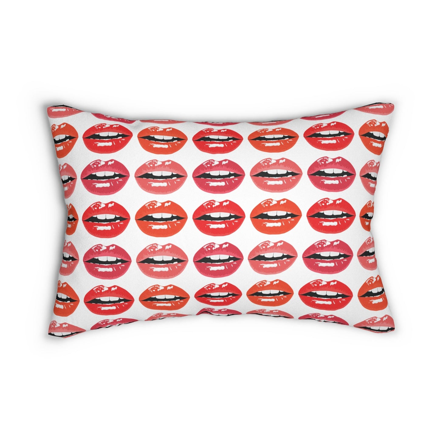 Kisses Red Lips Lumbar Pillow