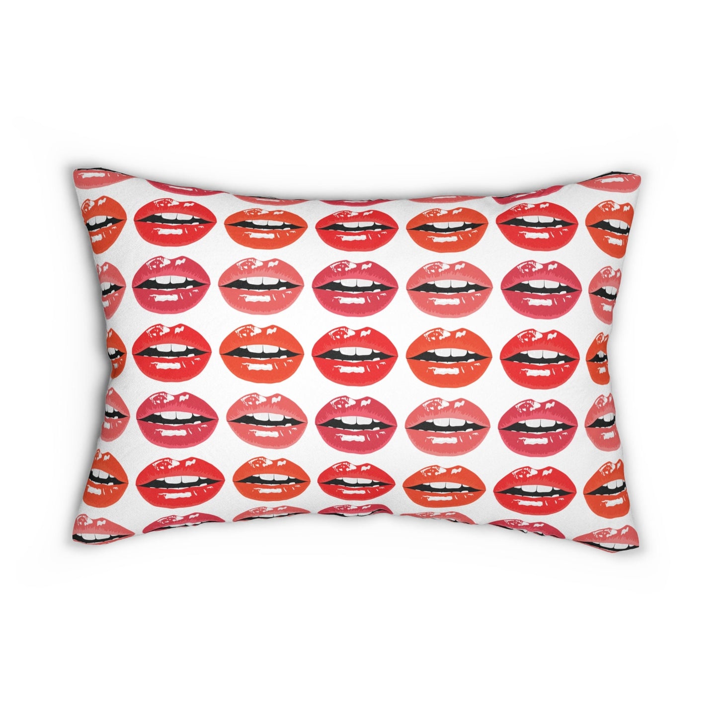 Kisses Red Lips Lumbar Pillow