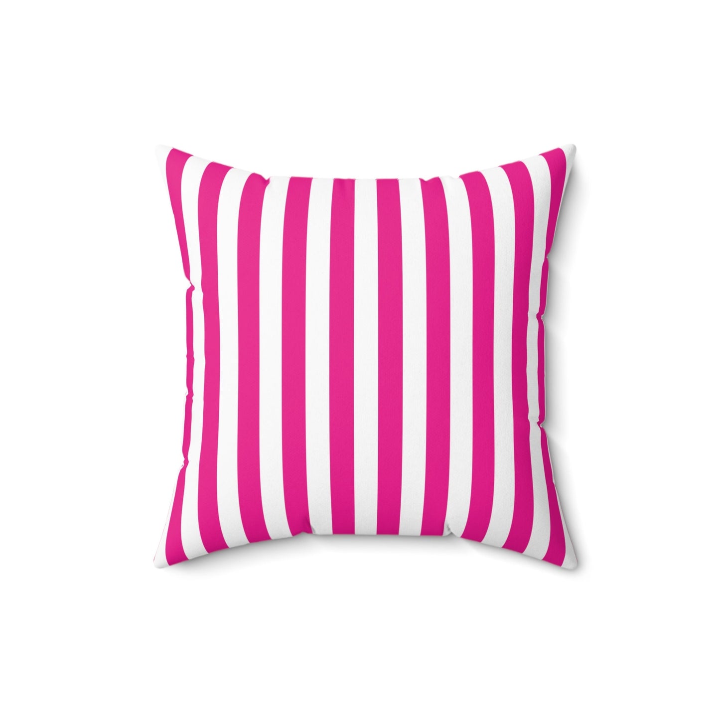 Brite Pink and White Striped Cushion