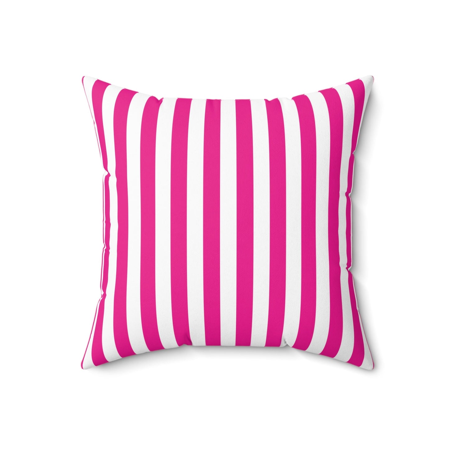 Brite Pink and White Striped Cushion