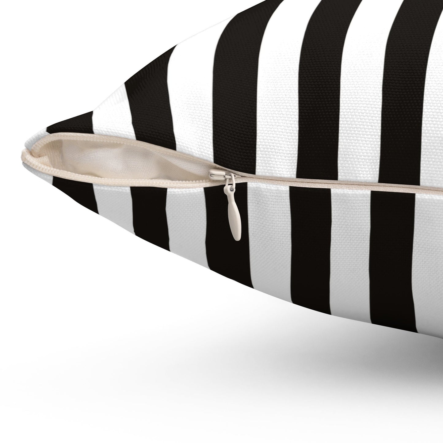 Black and White Striped Cushion