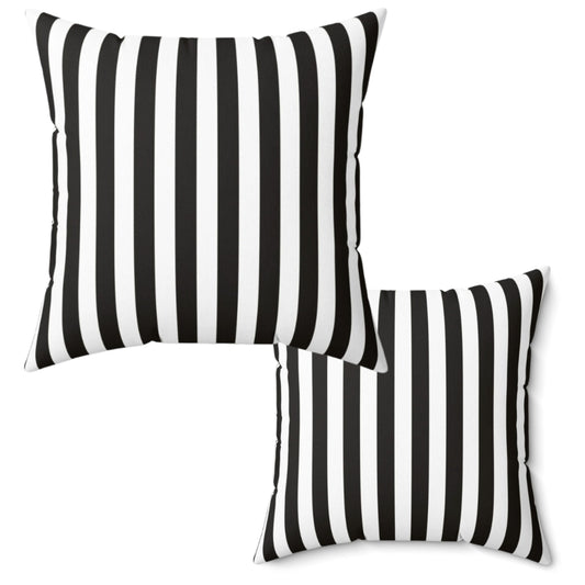 Black and White Striped Cushion