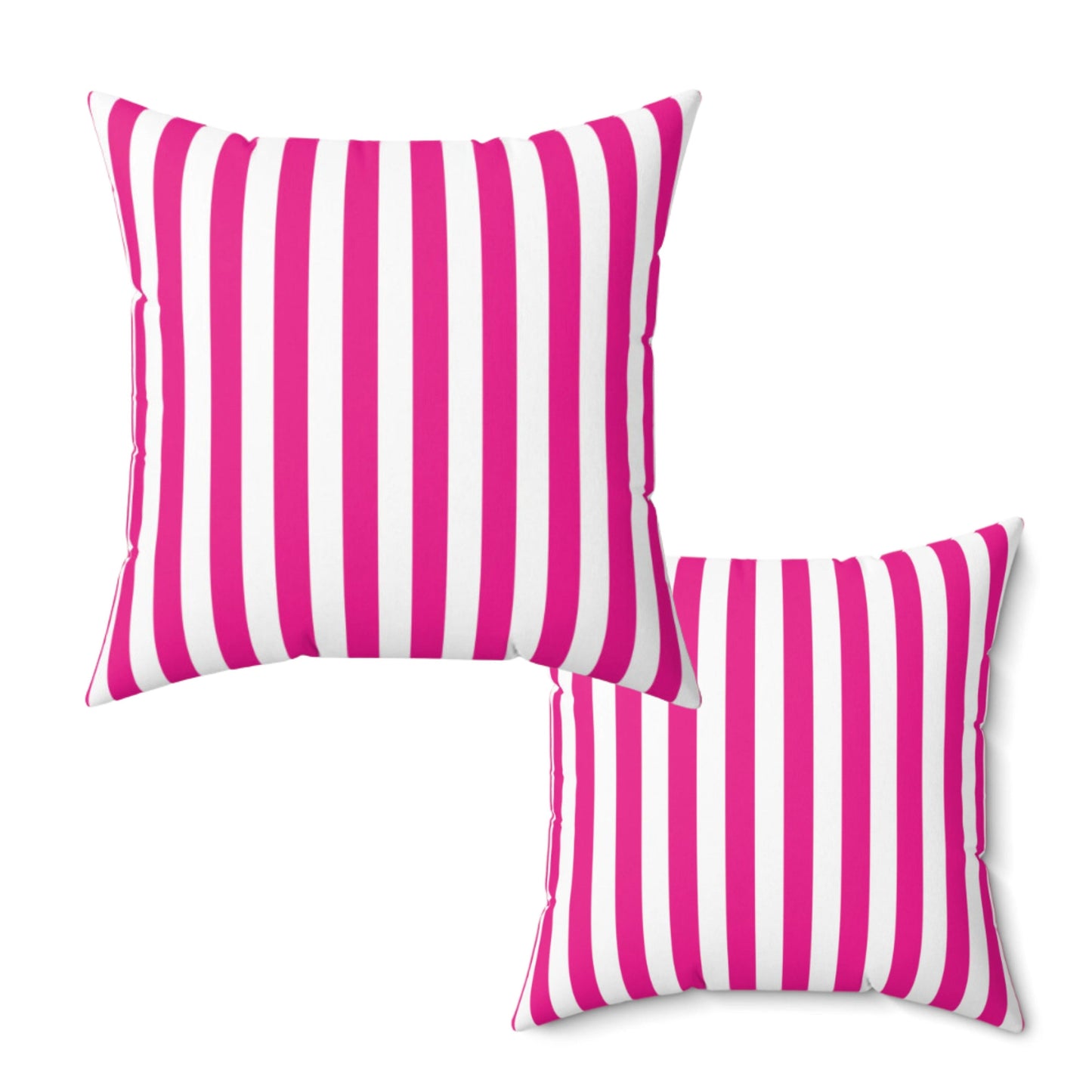 Brite Pink and White Striped Cushion