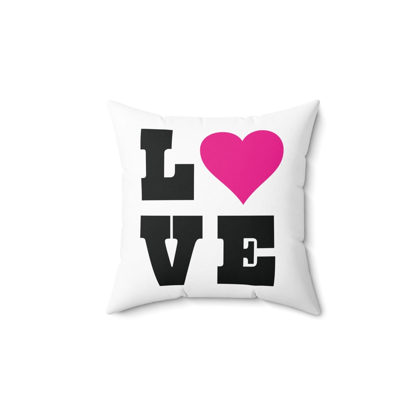 LOVE with Pink Heart Throw Pillow