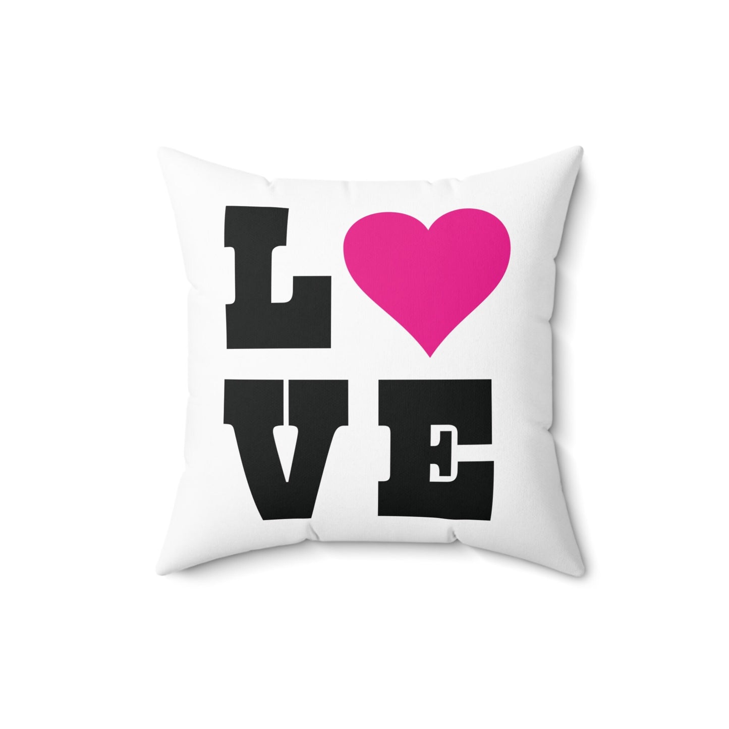 LOVE with Pink Heart Throw Pillow