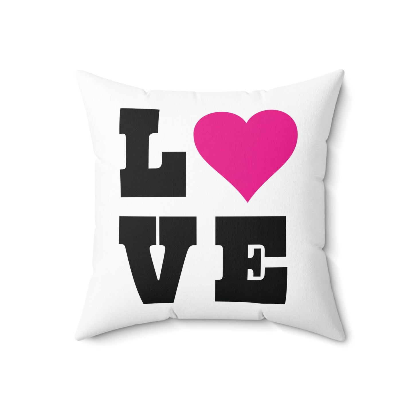 LOVE with Pink Heart Throw Pillow