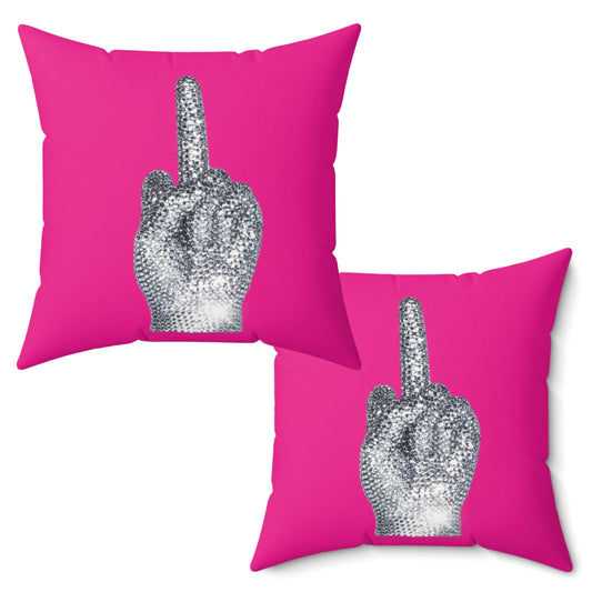 Disco Ball Sparkly Hot Pink Bold Statement Cushion