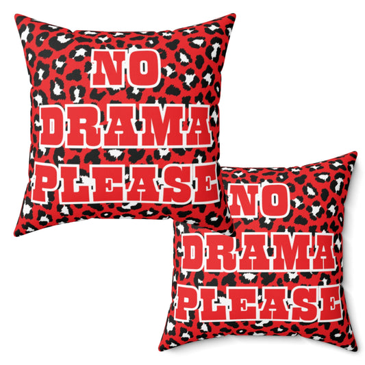 Red No Drama Leopard Print Pillow