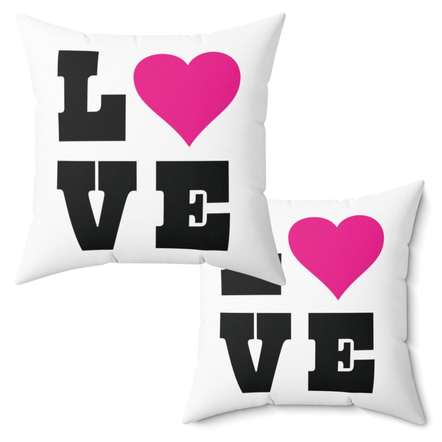 LOVE with Pink Heart Throw Pillow